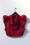 Windowsen shoulder -length sleeveless hoodie PS23T001 rose red